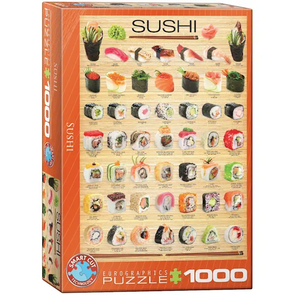 Värikkäät ja herkulliset sushit ovat tässä palapelissä pääaiheena.